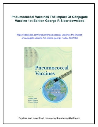 Pneumococcal Vaccines The Impact Of Conjugate Vaccine 1st Edition ...