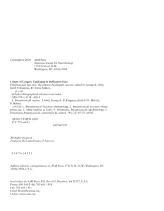 Pneumococcal Vaccines The Impact Of Conjugate Vaccine 1st Edition ...