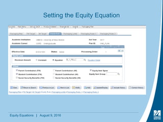 Equity Equations | August 9, 2016
Setting the Equity Equation
 