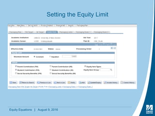 Equity Equations | August 9, 2016
Setting the Equity Limit
 