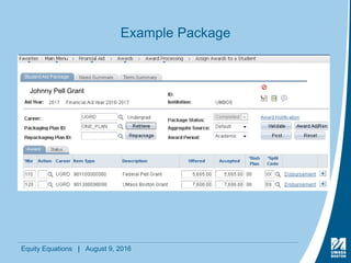 Equity Equations | August 9, 2016
Example Package
Johnny Pell Grant
 