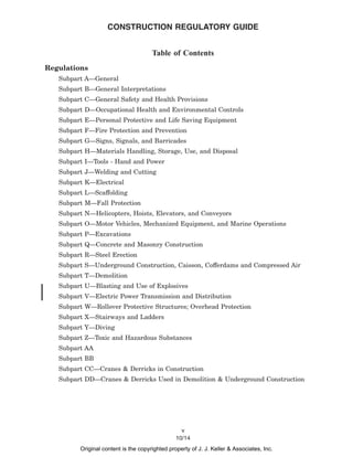 Construction Regulatory Guide 29 Cfr 1926 Regulations J J Keller ...