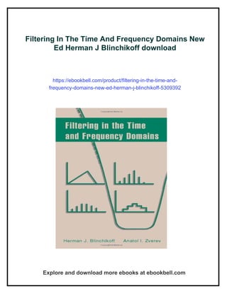 Filtering In The Time And Frequency Domains New Ed Herman J Blinchikoff ...