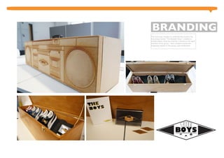 BOYS
This brief was created to celebrate this historic hip
hop group named ‘The Beastie Boys’ I created a
limited edition shoe box that fits 3 trainers in for each
member of the group. I also created a small info
magazine based on the group, and certificates.
BRANDING
 