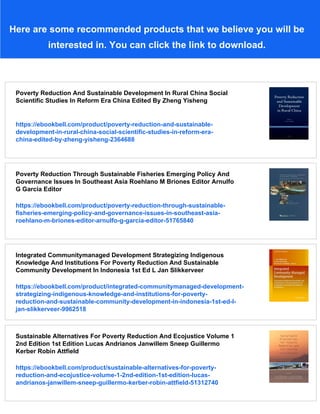 Sustainable Poverty Reduction In Lessfavoured Areas Ruben R | PDF
