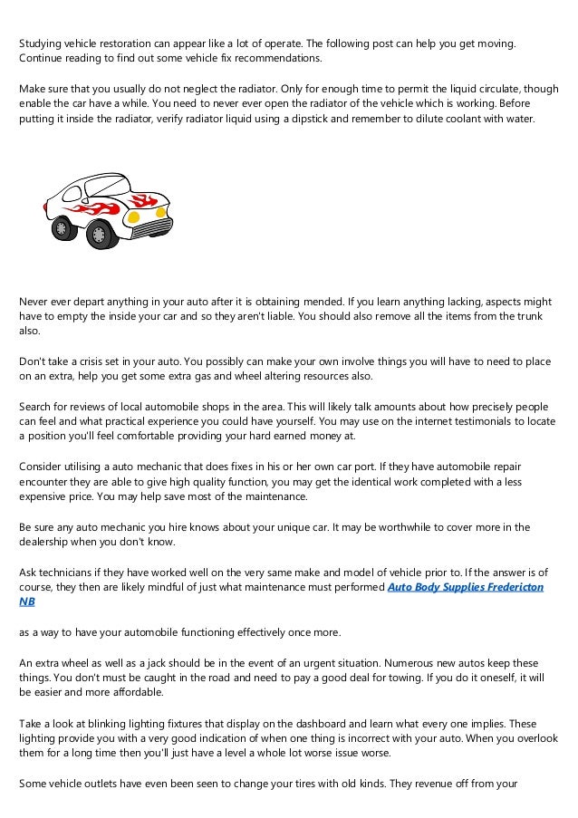 Acquire More From Your Auto Utilizing These Fantastic Car Maintenance