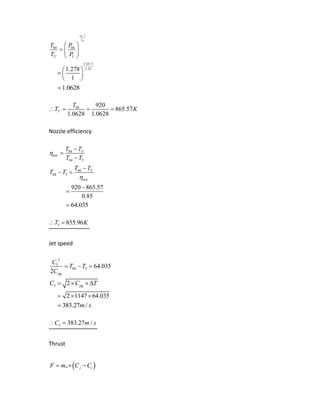 Jet Enginering Math Notes Final Year Project report (Jet Engine) | PDF
