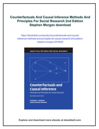 Counterfactuals And Causal Inference Methods And Principles For Social ...