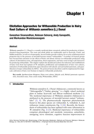 Biotechnology Of Plant Secondary Metabolism Methods And Protocols ...
