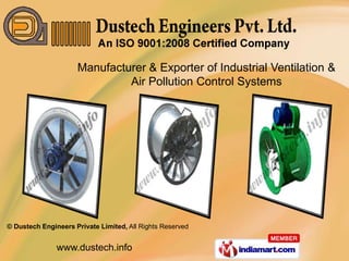 Manufacturer & Exporter of Industrial Ventilation & Air Pollution Control Systems 