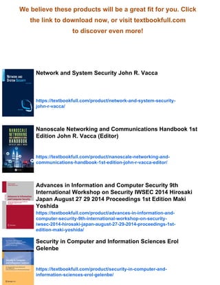 Computer and Information Security Handbook 3rd Edition John R. Vacca ...