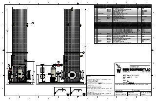 1
1
2
2
3
3
4
4
5
5
6
6
7
7
8
8
A A
B B
C C
D D
GENERAL:
1. ALL VISUAL INSPECTIONS BUILT IN ACCORDANCE TO ASME
SEC. VIII, DIV I, 2013 EDITION.
STAMPED: YES X NO
2. HYDROSTATIC TESTING @ 60 PSI PSI
3. ALL WELDS WILL BE ADHERED TO WPFC-SA 702410, WPSPRAY
701810 WPSAW-1
4. VERIFY NAMEPLATE INFORMATION
5. ALL DIMENSIONS ARE IN INCHES
6. FLANGE BOLT HOLES TO STRADDLE NATURAL CENTER LINES
UNLESS OTHERWISE NOTED.
7. NOZZLE PROJECTIONS ARE FROM OUTSIDE OF VESSEL TO FACE
OF FITTING U.N.O.
8. VESSEL TO BE CLEANED AND DRAINED BEFORE SHIPPING.
9. VESSEL TO BE SHOP INSPECTED.
PRG 9/22/2015
2 OF 8
HCVDC4820 ENCLOSED FLARE: 48" OD x 20'-0" FINAL
5000480
BUILT:
S/N:
MAWP:
SHPG.WT:
°F
15
50 PSI 200
6849.3LBS
TITLE:
PROJECT NO.:
MDMT: -20 ~F
DWN BY:
DWG NO:
CUSTOMER:
SHEET NO: REV NO:
APPROVED: DATE:
CERTIFIED BY
BIRD EQUIPMENT LLC
W NOBLE, OK. 405-872-8340
PSI AT
AT PSI
PARTS LIST
MATERIALLENGTHDESCRIPTIONPART NUMBERSTOCK NUMBERQTYITEM
Steel, Alloy1/2" Liquid-Tight Metal Conduit Fitting, 90 DEGREE7119K21011
SA-3655 inANGLE: EQUAL 1.5" X 1.5" X 0.25"L 1.5 x 1.5 x 1/4 - 54.212
ASSY: FWKO TO PUMP FOR 48" ENCLOSED FLARE SKID1800400-0713
Aluminum 6061CONNECTOR: Hazardous Location, 1/2"7862T31014
Aluminum 6061Conduit Access Port, 1/2", TEE7153K81015
SA-105ELBOW: 1" 3000# - 90° - THD26
SA-105ELBOW: 3" X 0.216WT SCH 40 STD - 90° L.R.ELL3STD90WLR17
SA-105ELBOW: 3/4" 3000# - 90° - THD58
ENCLOSED FLARE - 48" OD X 20'-0"320048019
Aluminum 6061FLAME ARRESTOR INLINE: 3" THD110
FUEL GAS SCRUBBER W/ PIPING5000302111
LEVEL CONTROL SWITCH: PNEUMATIC7400-2T112
SA-53BNIPPLE: 1" X 2"N12XH113
SA-53BNIPPLE: 1/2" X 2"214
SA 53 E/B3.5 inPIPE: 1.05 OD x 0.113 W.T., SCH 40, ASME, THD.P1S40TC115
SA-53 E/B10.5 inPIPE: 3" ND, SCH 40, THD ENDSP3S40PE116
SA-53 E/B12 inPIPE: 1" ND X 0.133WT SCH 40, ERW - ANSI B36.10117
SA-53 E/B57 inPIPE: 1" ND X 0.133WT SCH 40, ERW - ANSI B36.10118
SA-53 E/B11-1/8 inPIPE: 3" ND X 0.216WT SCH 40, ERW - ANSI B36.10 THD.119
SA-53 E/B8.5 inPIPE: 3" ND X 0.216WT SCH 40, ERW, ASME B36.10, THD120
SA-53 E/B12.750 inPIPE: 3/4" ND X 0.113WT SCH 40, ERW - ANSI B36.10 THD.121
SA-53 E/B10 inPIPE: 3/4" ND X 0.113WT SCH 40, ERW - ANSI B36.10 THD.122
SA-53 E/B15.85 inPIPE: 3/4" ND X 0.113WT SCH 40, ERW - ANSI B36.10 THD.123
SA-53 E/B3 inPIPE: 3/4" ND X 0.113WT SCH 40, ERW - ANSI B36.10 THD.124
Stainless Steel, AusteniticParker A-Lok Male Taper Thread - 90° Elbow - Fractional Tube 1/4 x 1/4225
SIGHT GLASS ASSEMBLY - 12T - 12" LG 250#1800700GC1/2250126
SS 304LSIGHT: PEEP 4" X 3"127
SKID: 6'-0" X 12'-0" 48" OD ENCLOSED FLARE1100480 612128
GenericSOLENOID: ASCO 3/2, Stainless Steel, Low Watt, 12VDC, 0.55W,
Explosion Proof with vent screen.
EF8314H301129
SUREFIRE 40W SOLAR PANEL/ENCLOSURE ASSEMBLY1300400130
PolytetrafluoroethyleneTEADIT 24B 1/2" EXPANDED PTFE SEALANT3200480-04131
SA-105UNION 3-4in THD 3000#GJU3/43M132
SA-105UNION: HAMMER 3" FIG 200 THD4513K313HU3F200233
VERTICAL FWKO: 16" OD X 36" S/S - ENCLOSED FLARE1402000134
1/4 1/4
1031
4
1421
2
2461
4
331
4
301
4
31
9
30
10
625
8
685
8
 