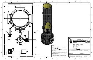 1
1
2
2
3
3
4
4
5
5
6
6
7
7
8
8
A A
B B
C C
D D
GENERAL:
1. ALL VISUAL INSPECTIONS BUILT IN ACCORDANCE TO ASME
SEC. VIII, DIV I, 2013 EDITION.
STAMPED: YES X NO
2. HYDROSTATIC TESTING @ 60 PSI PSI
3. ALL WELDS WILL BE ADHERED TO WPFC-SA 702410, WPSPRAY
701810 WPSAW-1
4. VERIFY NAMEPLATE INFORMATION
5. ALL DIMENSIONS ARE IN INCHES
6. FLANGE BOLT HOLES TO STRADDLE NATURAL CENTER LINES
UNLESS OTHERWISE NOTED.
7. NOZZLE PROJECTIONS ARE FROM OUTSIDE OF VESSEL TO FACE
OF FITTING U.N.O.
8. VESSEL TO BE CLEANED AND DRAINED BEFORE SHIPPING.
9. VESSEL TO BE SHOP INSPECTED.
PRG 9/22/2015
3 OF 8
HCVDC4820 ENCLOSED FLARE: 48" OD x 20'-0" FINAL
5000480
BUILT:
S/N:
MAWP:
SHPG.WT:
°F
15
50 PSI 200
6849.3LBS
TITLE:
PROJECT NO.:
MDMT: -20 ~F
DWN BY:
DWG NO:
CUSTOMER:
SHEET NO: REV NO:
APPROVED: DATE:
CERTIFIED BY
BIRD EQUIPMENT LLC
W NOBLE, OK. 405-872-8340
PSI AT
AT PSI
72
144
253
4
10
12 36
45
6
611
8
36
367
8
11
9
3
30
28
 