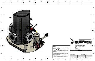 1
1
2
2
3
3
4
4
5
5
6
6
7
7
8
8
A A
B B
C C
D D
GENERAL:
1. ALL VISUAL INSPECTIONS BUILT IN ACCORDANCE TO ASME
SEC. VIII, DIV I, 2013 EDITION.
STAMPED: YES X NO
2. HYDROSTATIC TESTING @ 60 PSI PSI
3. ALL WELDS WILL BE ADHERED TO WPFC-SA 702410, WPSPRAY
701810 WPSAW-1
4. VERIFY NAMEPLATE INFORMATION
5. ALL DIMENSIONS ARE IN INCHES
6. FLANGE BOLT HOLES TO STRADDLE NATURAL CENTER LINES
UNLESS OTHERWISE NOTED.
7. NOZZLE PROJECTIONS ARE FROM OUTSIDE OF VESSEL TO FACE
OF FITTING U.N.O.
8. VESSEL TO BE CLEANED AND DRAINED BEFORE SHIPPING.
9. VESSEL TO BE SHOP INSPECTED.
PRG 9/22/2015
5 OF 8
HCVDC4820 ENCLOSED FLARE: 48" OD x 20'-0" FINAL
5000480
BUILT:
S/N:
MAWP:
SHPG.WT:
°F
15
50 PSI 200
6849.3LBS
TITLE:
PROJECT NO.:
MDMT: -20 ~F
DWN BY:
DWG NO:
CUSTOMER:
SHEET NO: REV NO:
APPROVED: DATE:
CERTIFIED BY
BIRD EQUIPMENT LLC
W NOBLE, OK. 405-872-8340
PSI AT
AT PSI
10
30
9
 