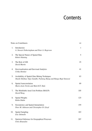 The Sage Handbook Of Spatial Analysis A Stewart Fotheringham | PDF