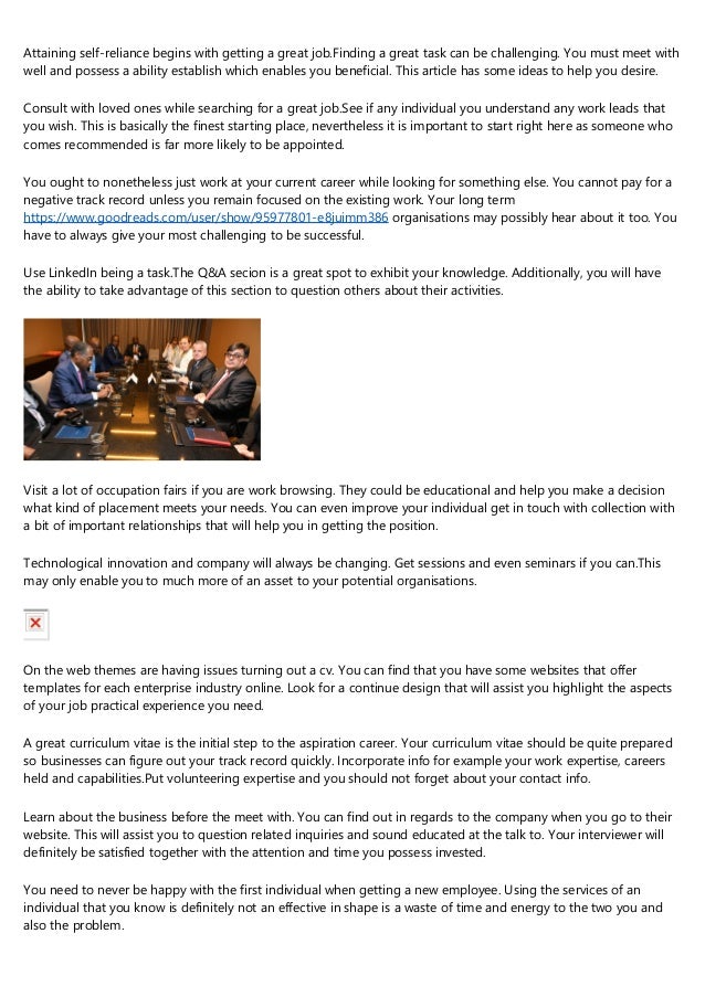 Getting To Know Job Together With The Following Some Tips - 