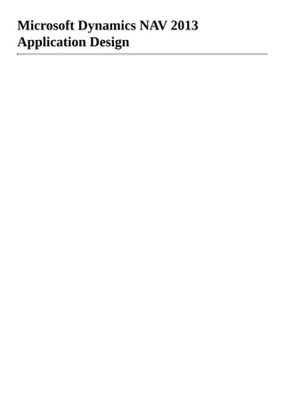 Microsoft Dynamics Nav 2013 Application Design Mark Brummel | PDF