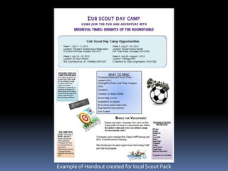 Example of Handout created for local Scout Pack
 