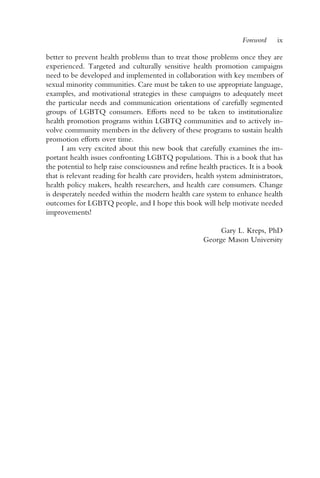 Health Care Disparities And The Lgbt Population Vickie L Harvey | PDF
