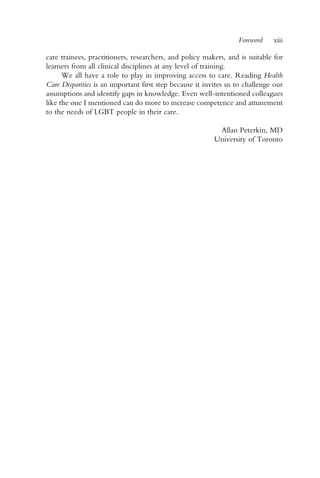 Health Care Disparities And The Lgbt Population Vickie L Harvey | PDF