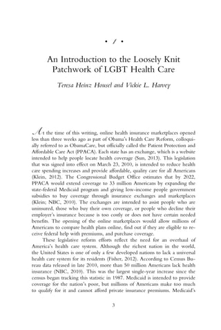 Health Care Disparities And The Lgbt Population Vickie L Harvey | PDF