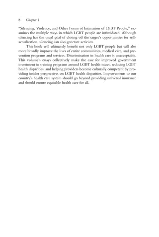 Health Care Disparities And The Lgbt Population Vickie L Harvey | PDF