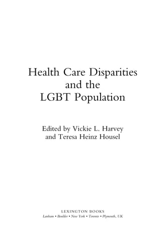 Health Care Disparities And The Lgbt Population Vickie L Harvey | PDF
