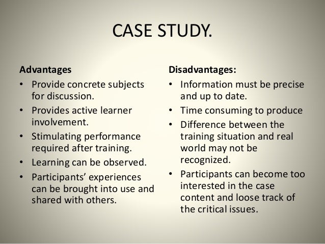 advantages of case study training method