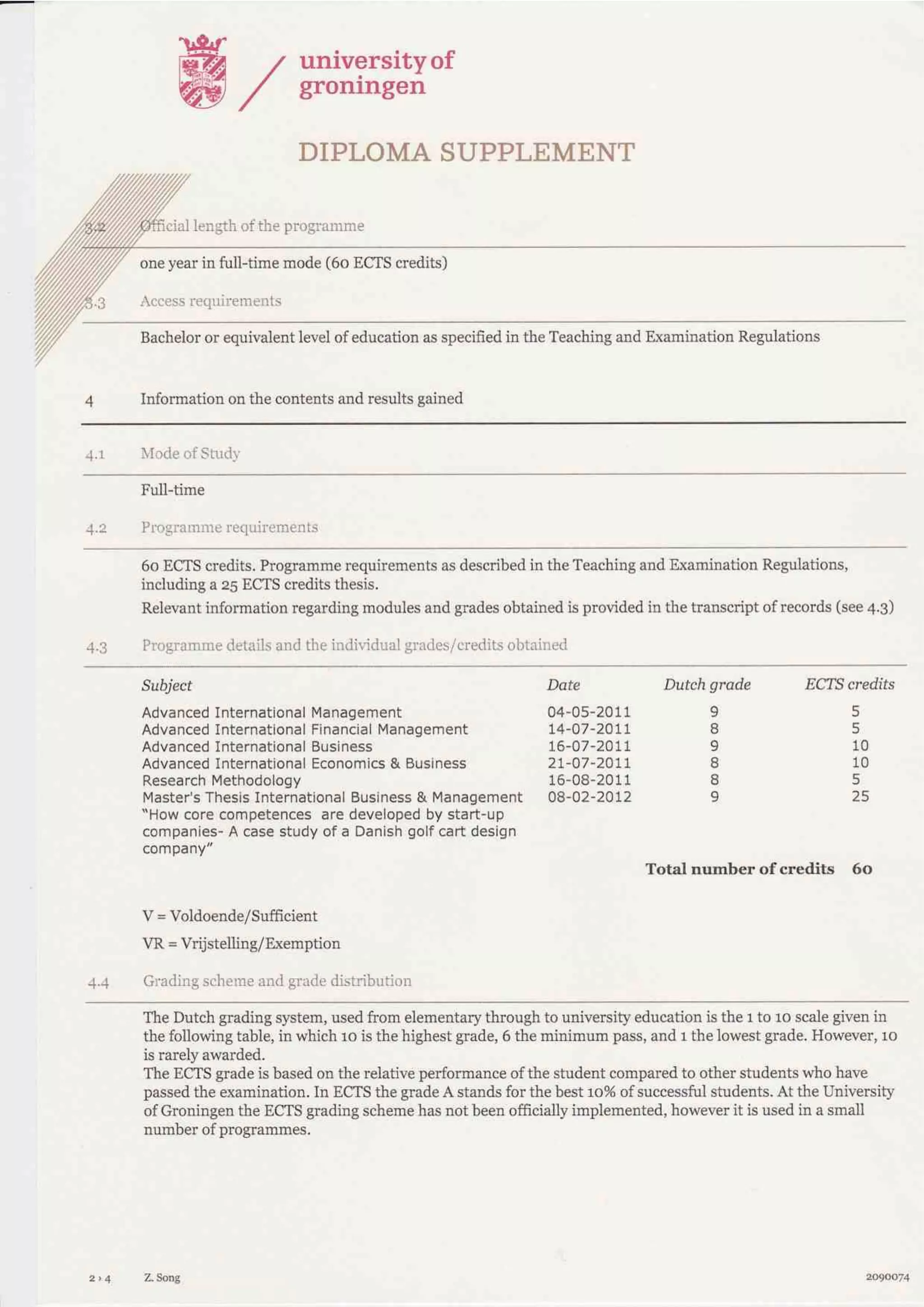 Certificate Groningen University PDF
