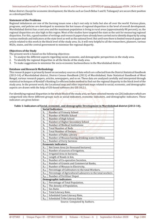 Regional Disparities in the Level of Socio Economic Development in ...