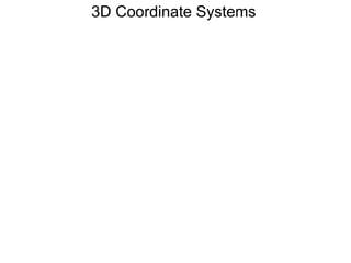 3D Coordinate Systems
 