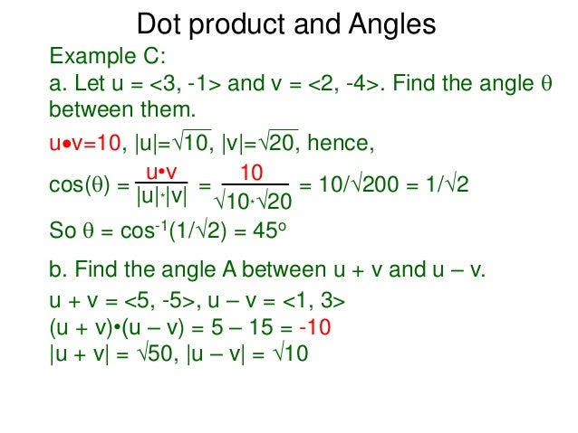 267 3 Dot Product Angles Projection N 267 3 Dot Product Angles Projection N