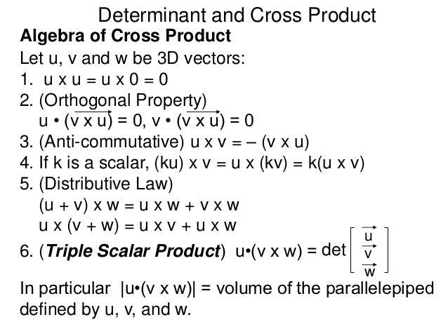 267 4 Determinant And Cross Product N