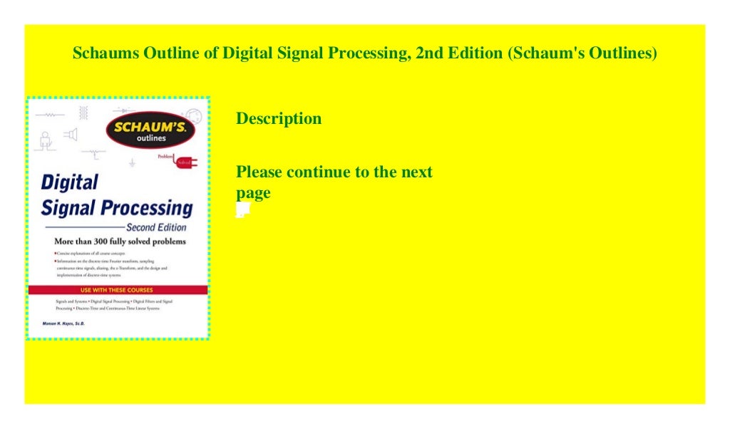 Schaums Outline of Digital Signal Processing, 2nd Edition (Schaum's