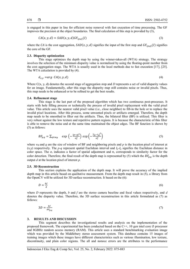 Development of depth map from stereo images using sum of absolute ...