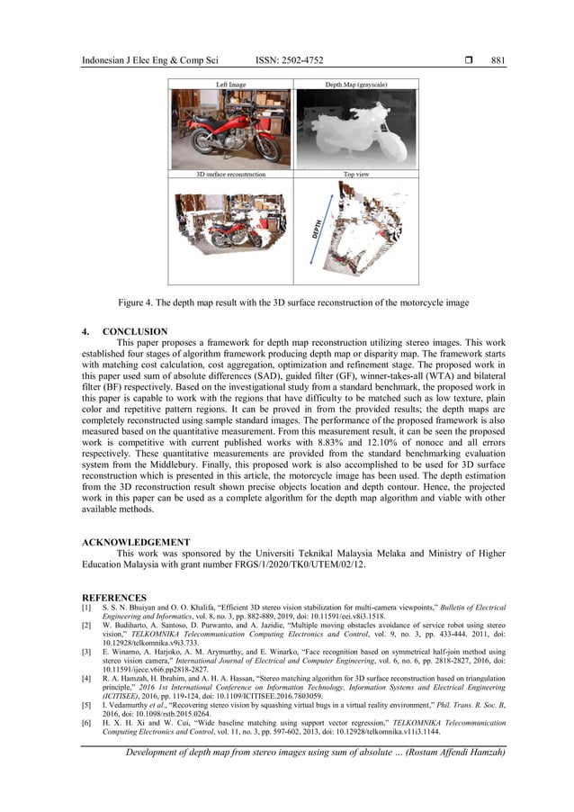 Development of depth map from stereo images using sum of absolute ...
