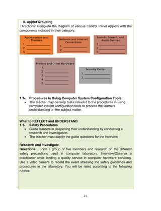 Computer Hardware Servicing Learner's Material Grade 10 | PDF