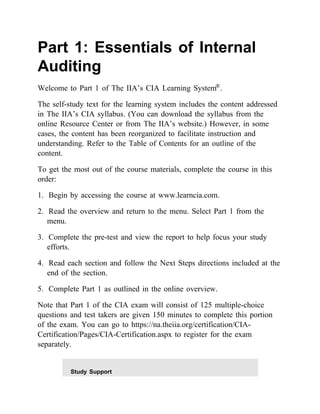 Iias Certified Internal Auditor Cia Learning System Individual Part 1 ...