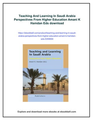 Teaching And Learning In Saudi Arabia Perspectives From Higher ...