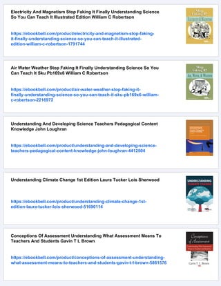 Understanding Science Teachers Professional Knowledge Growth Michel ...