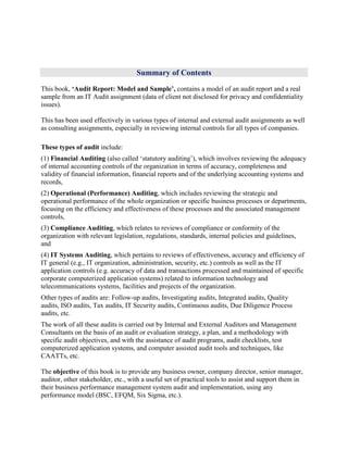 Audit Report Model and Sample | PDF