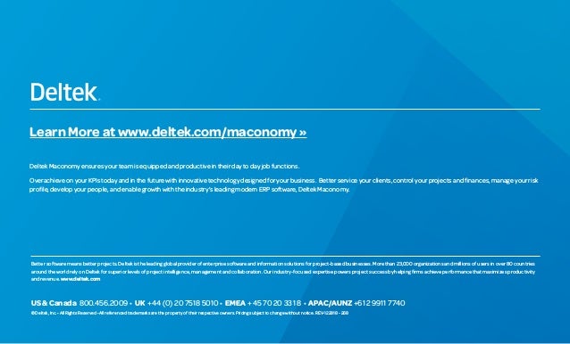 Deltek Maconomy Overview Brochure