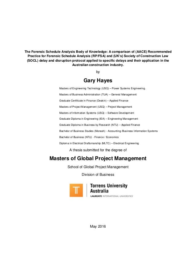 thesis on project management
