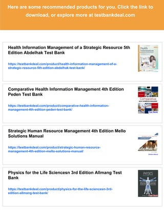 Health Information Management of a Strategic Resource 4th Edition ...