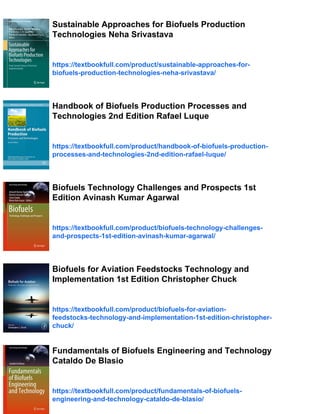 M R Riazi Biofuels Production and Processing Technology 1st Edition M.R. Riazi | PDF