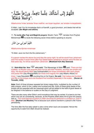 Beautiful Sunnah's of Rasulallah (SAW) to Do Everyday | PDF
