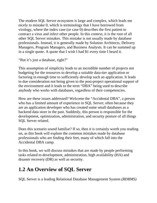 100 Sql Server Mistakes And How To Avoid Them Meap V01 Chapters 1 To 4 ...