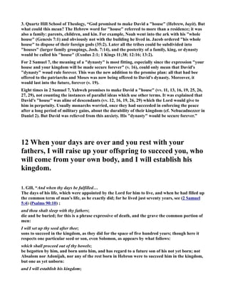 athan the prophet, "Here I am, living in a 
palace of cedar, while the ark of God remains in a tent." 
1. It seems that David is feeling guilty as he rests in the lap of luxury while God, who dwells in a 
tent, is living in relative poverty compared to him. It does not seem right in his eyes, and he is 
thinking that it is time to update God's situation. It is time for an extreme makeover, and time to 
get God out of the tent. 
2. Pink, “ Instead of being occupied with his achievements and self-satisfied with the position 
which he now occupied, David was concerned about the lowly abode of God’s ark. Very beautiful 
indeed is it to see the recently crowned monarch solicitous, not for the honor of his own majesty, 
but, for the glory of Him whom he served. 
It is not often that those in high places manifest such interest in spiritual things: would that more 
of the Lord’s people who are entrusted with a considerable amount of this world’s goods were 
more exercised in heart over the prospering of His cause. There are not many who make 
conscience over spending far more upon themselves than they do for furthering the service of 
God. In this generation, when the pilgrim character of the saints is well-nigh obliterated, when 
separation from the world is so largely a thing of the past, when self-indulgence and the 
gratification of every whim is the order of the day, few find their rest disturbed in the conviction 
that the worship is languishing. Thousands of professing Christians think more about the welfare 
of their pet dogs than they do in seeing that the needs of God’s servants and impoverished 
believers are met, and spend more on the upkeep of their motorcars than they do in the support 
of missionaries. Little wonder that the Holy Spirit is quenched in so many places.” 
3. “This is the first mention of one of the most eminent men appearing in the history of the reigns 
of David and Solomon,  