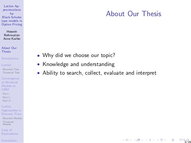 Black scholes bachelor thesis