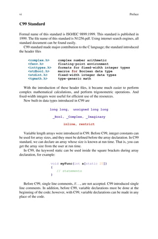 C99 Examples Modern C Programming Including Standards C99 C11 C17 C23 Orhan Gazi | PDF
